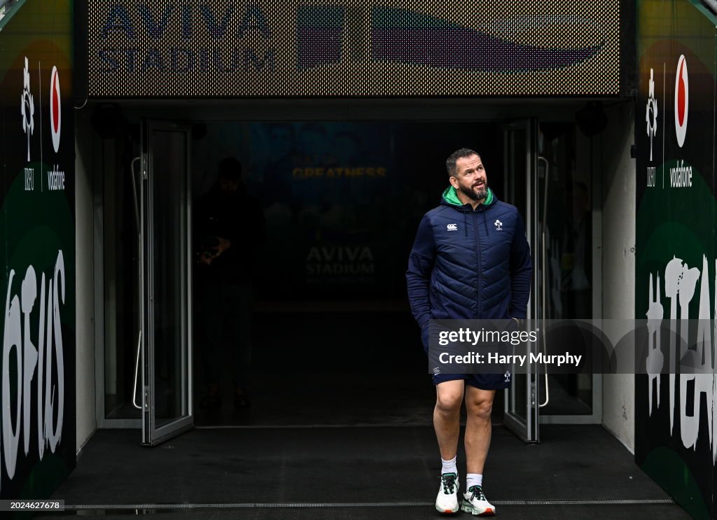 Irish Rugby Running Dublin , Ireland - 23 February 2024; Head coach Andy Farrell during ...