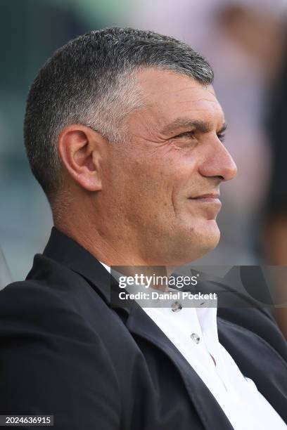 Western United head coach John Aloisi raeacts during the A-League Men round 14 match between Melbourne Victory and Western United at AAMI Park, on...