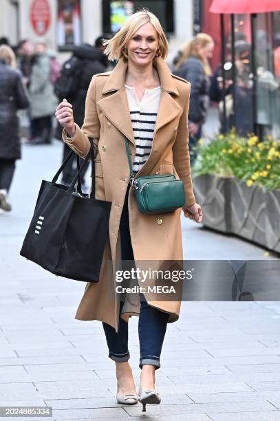 Jenni Falconer is seen leaving Global Studios, Smooth FM on February 23, 2024 in London, United Kingdom.