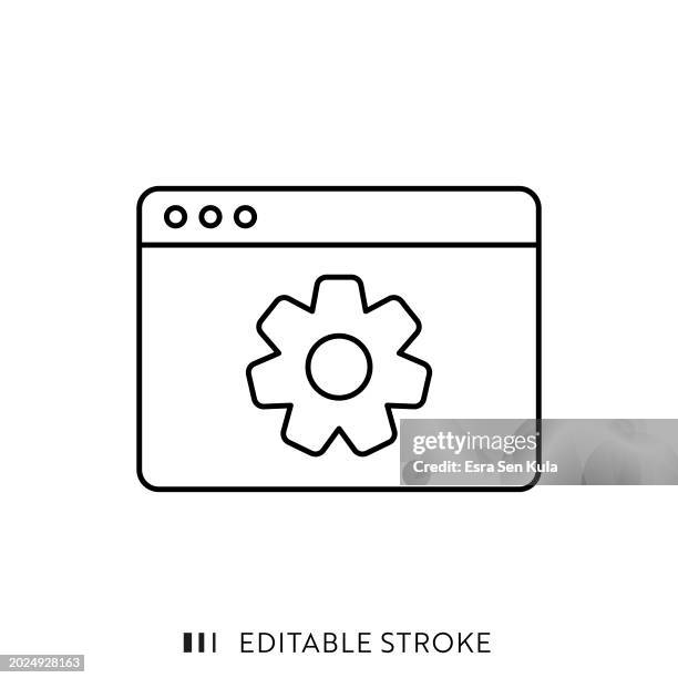 web page seo line icon design with editable stroke. suitable for infographics, web pages, mobile apps, ui, ux, and gui design. - web designer white background stock illustrations