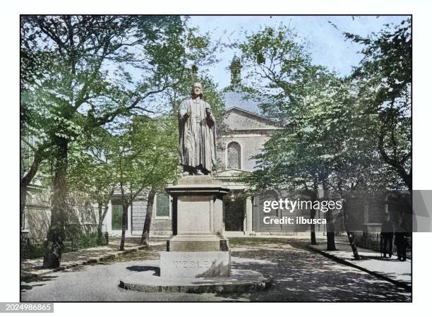 antique london's photographs: wesley's chapel - chapel stock illustrations
