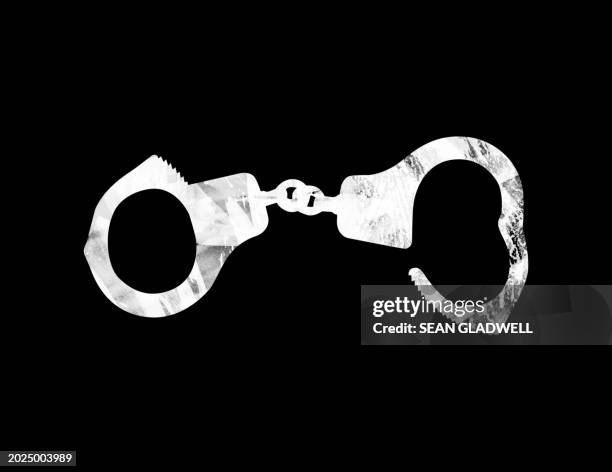 handcuffs illustration - crime punishment stock pictures, royalty-free photos & images