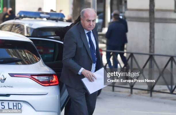 Judge Manuel Garcia Castellon gets out of a vehicle to enter the Audiencia Nacional, on 20 February, 2024 in Madrid, Spain. The Swiss Federal Office...