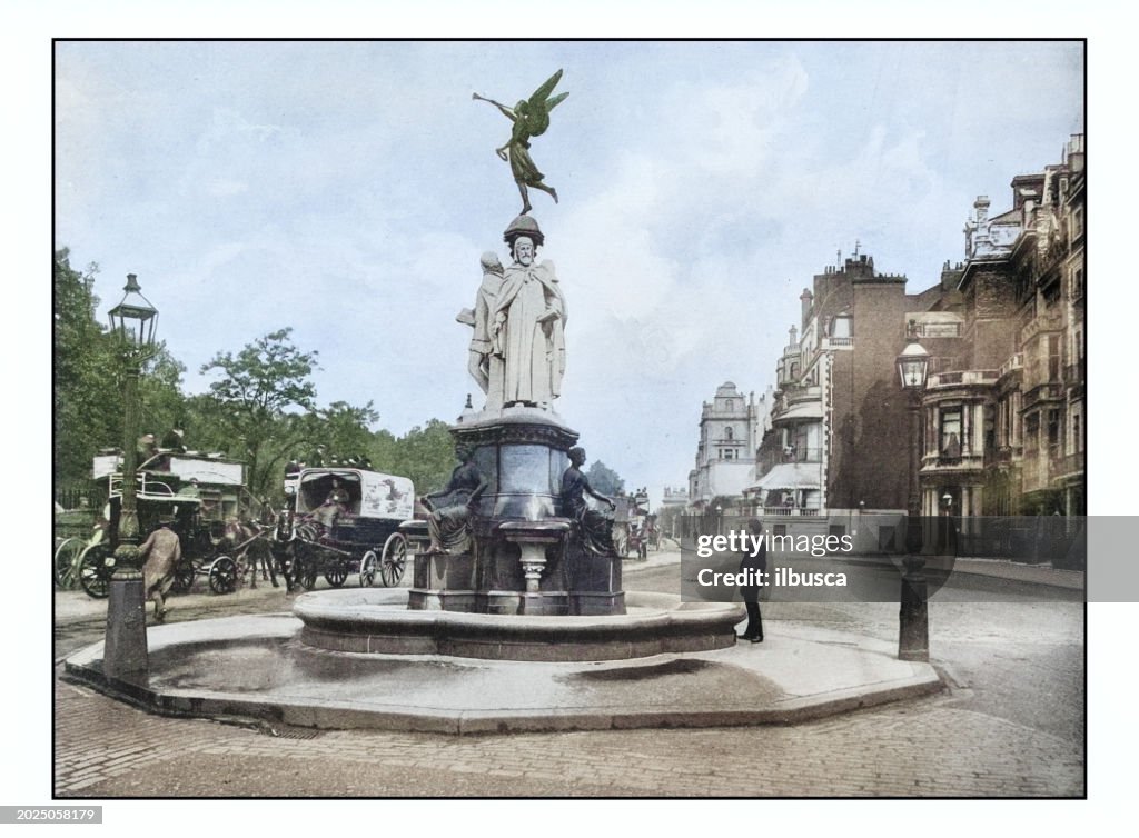 Antique London's photographs: Memorial fountain in Park lane