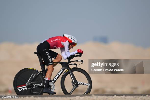 Ruben Fernandez of Spain and Team Cofidis sprints during the 6th UAE Tour 2024, Stage 2 a 12.1km individual time trial in Al Hudayriyat Island on...