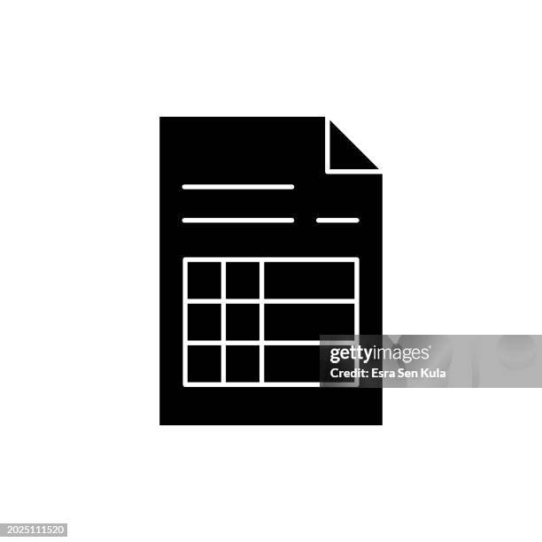 spreadsheet solid icon design on a white background. this black flat icon suits infographics, web pages, mobile apps, ui, ux, and gui designs. - high table white background stock illustrations