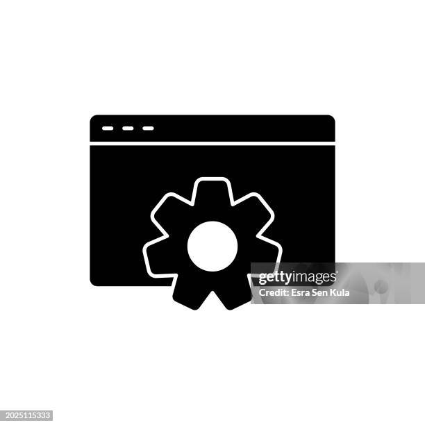 web development solid icon design on a white background. this black flat icon suits infographics, web pages, mobile apps, ui, ux, and gui designs. - web designer white background stock illustrations