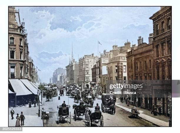 antique london's photographs: oxford street - high street stock-grafiken, -clipart, -cartoons und -symbole