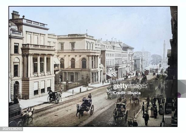 antique london's photographs: regent street and waterloo place - regent street stock illustrations