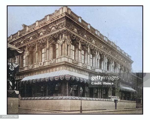 antique london's photographs: decorations at the carlton club and marlborough house - house new zealand stock illustrations