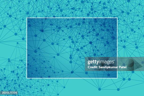 abstract digital network connection structure on blue background. - molecular gastronomy stock illustrations