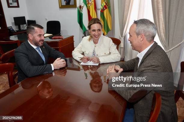 The president of the Diputacion de Cadiz, Almudena Martinez during her visit to the town hall of Paterna, on 20 February, 2024 in, Cadiz, Andalusia,...