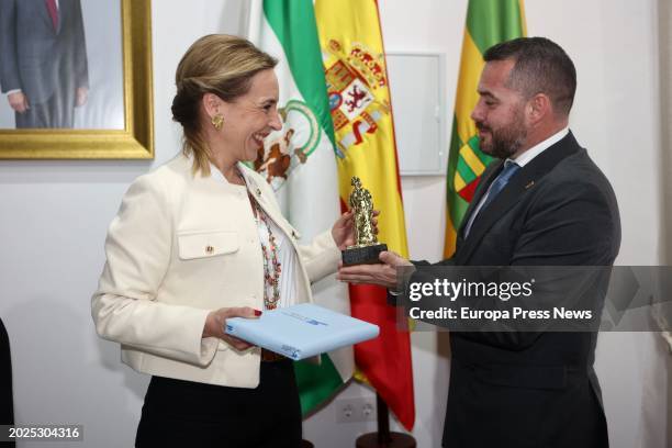 The president of the Diputacion de Cadiz, Almudena Martinez visits the town hall of Paterna accompanied by the mayor, Andres Clavijo , on 20...