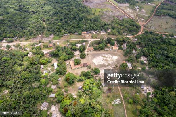 aerial view of  indigenous village, amazon region, brazil - south region stock pictures, royalty-free photos & images