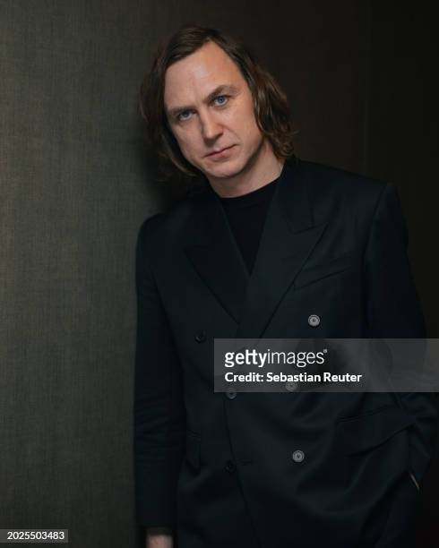 Lars Eidinger poses during a portrait shoot for the movie "Sterben" during the 74th Berlinale International Film Festival Berlin at Berlinale Palace...