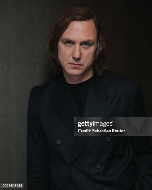 Lars Eidinger poses during a portrait shoot for the movie "Sterben" during the 74th Berlinale International Film Festival Berlin at Berlinale Palace...