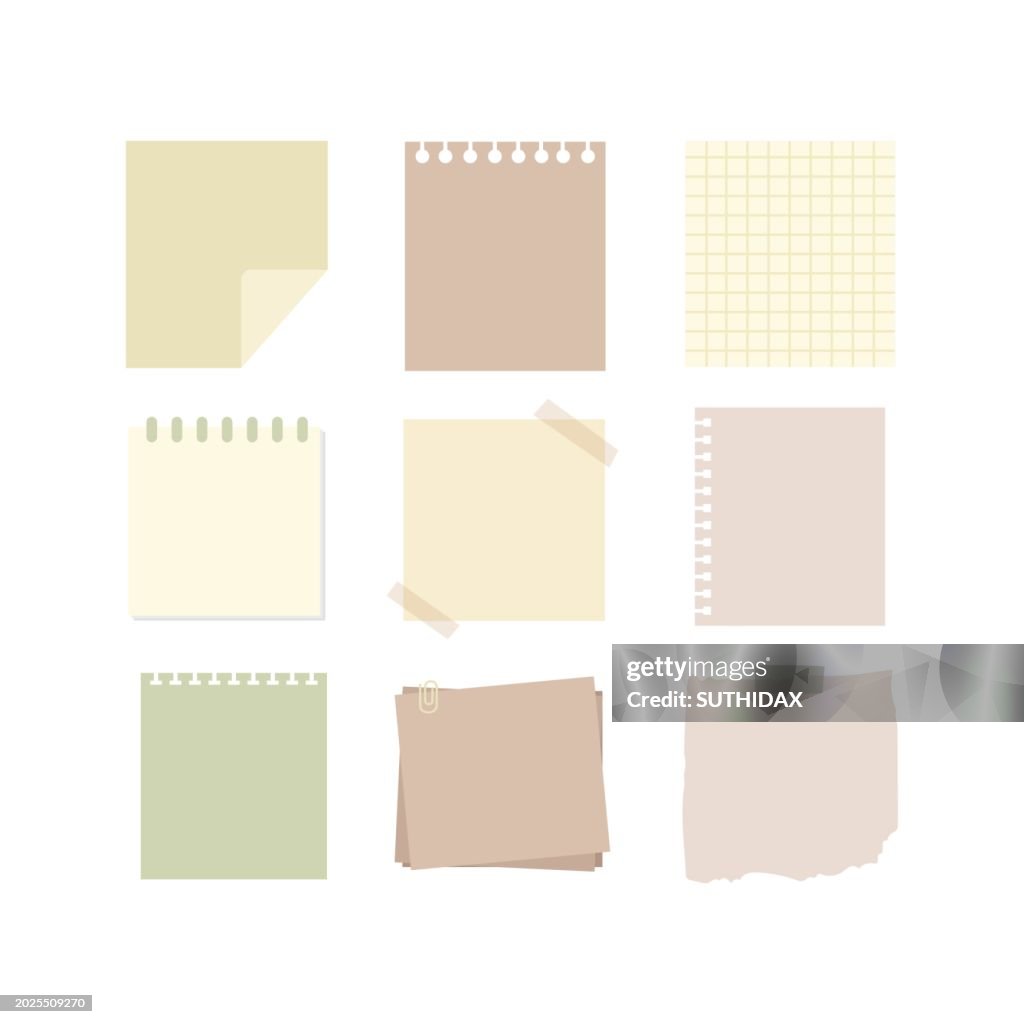Illustration Of Note Paper Or Postit For Taking Notes Minimal Color ...