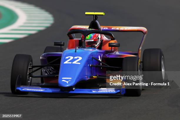 Aurelia Nobels of Brazil and ART Grand Prix drives on track during F1 Academy Testing at Jeddah Corniche Circuit on February 20, 2024 in Jeddah,...