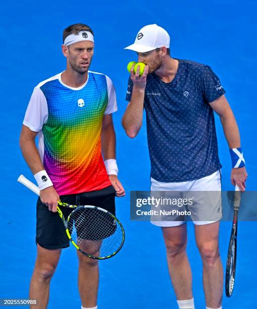 Jamie Murray from Great Britain and Michael Venus from New Zealand are competing against Ariel Behar from Uruguay and Adam Pavlasek from the Czech...