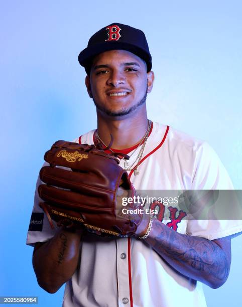 Luis Perales of the Boston Red Sox poses for a portrait at JetBlue Park at Fenway South on February 20, 2024 in Fort Myers, Florida.