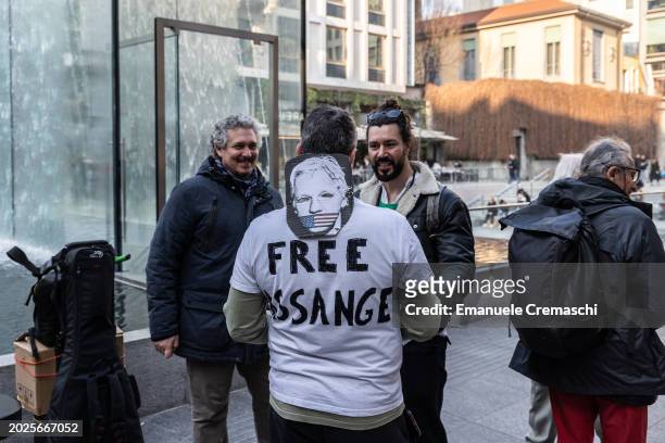 Campaigners and supporters of WikiLeaks founder, Australian Julian Assange take part in a demonstration in front of the local British Consulate...