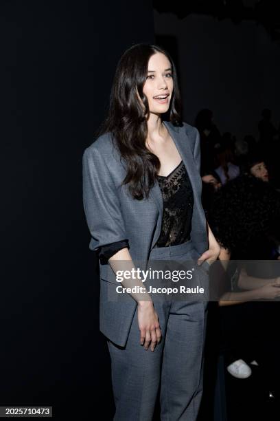 Ella Bleu Travolta attends the Twinset Fashion Show during the Milan Fashion Week - Womenswear Fall/Winter 2024-2025 at Frigoriferi Milanesi on...