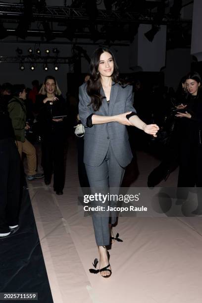 Ella Bleu Travolta attends the Twinset Fashion Show during the Milan Fashion Week - Womenswear Fall/Winter 2024-2025 at Frigoriferi Milanesi on...