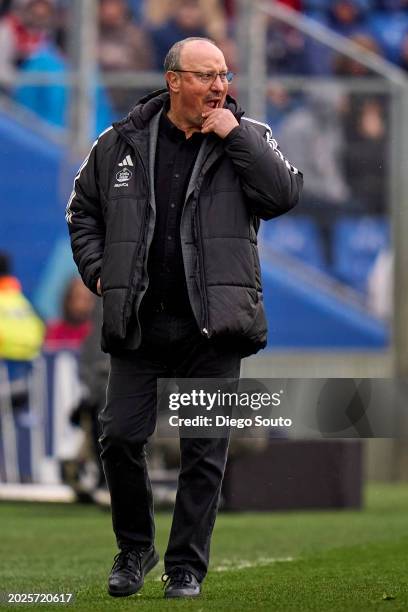 Rafa Benitez, Head Coach of Celta Vigo reacts during the LaLiga EA Sports match between Getafe CF and Celta Vigo at Coliseum Alfonso Perez on...