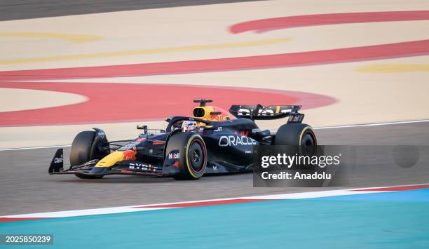 Max Verstappen of Red Bull Racing takes part in the F1 Testing ahead of the F1 Grand Prix of Bahrain at Bahrain International Circuit in Sakhir,...
