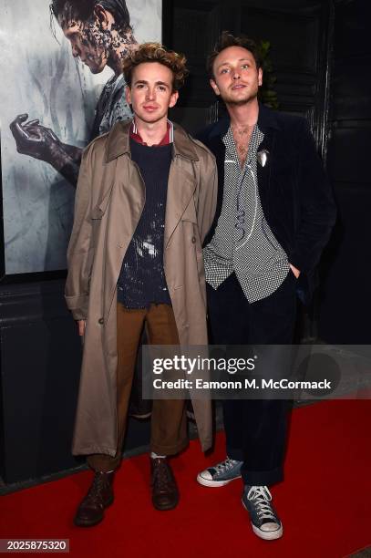Laurie Kynaston and Thomas Flynn attend the press night for "An Enemy Of The People" at Duke Of York’s Theatre on February 20, 2024 in London,...
