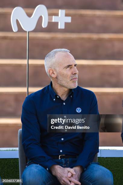 Álex Corretja attends the Madrid photocall of "La Sobremesa Del Tenis" presented by Movistar at Club Internacional de Tenis on February 20, 2024 in...