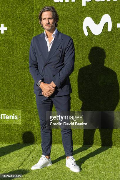 Feliciano Lopez attends the Madrid photocall of "La Sobremesa Del Tenis" presented by Movistar at Club Internacional de Tenis on February 20, 2024 in...