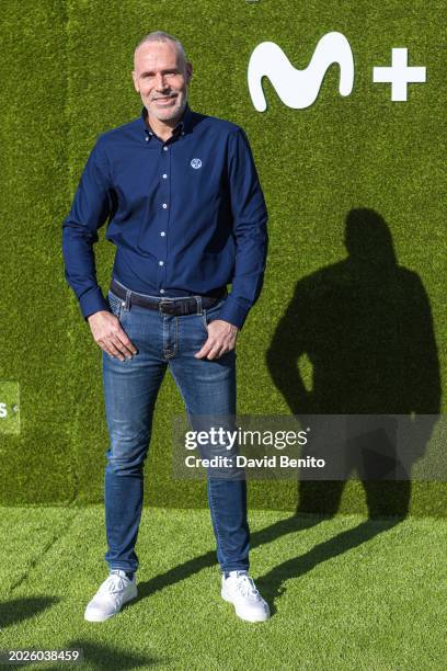 Álex Corretja attends the Madrid photocall of "La Sobremesa Del Tenis" presented by Movistar at Club Internacional de Tenis on February 20, 2024 in...