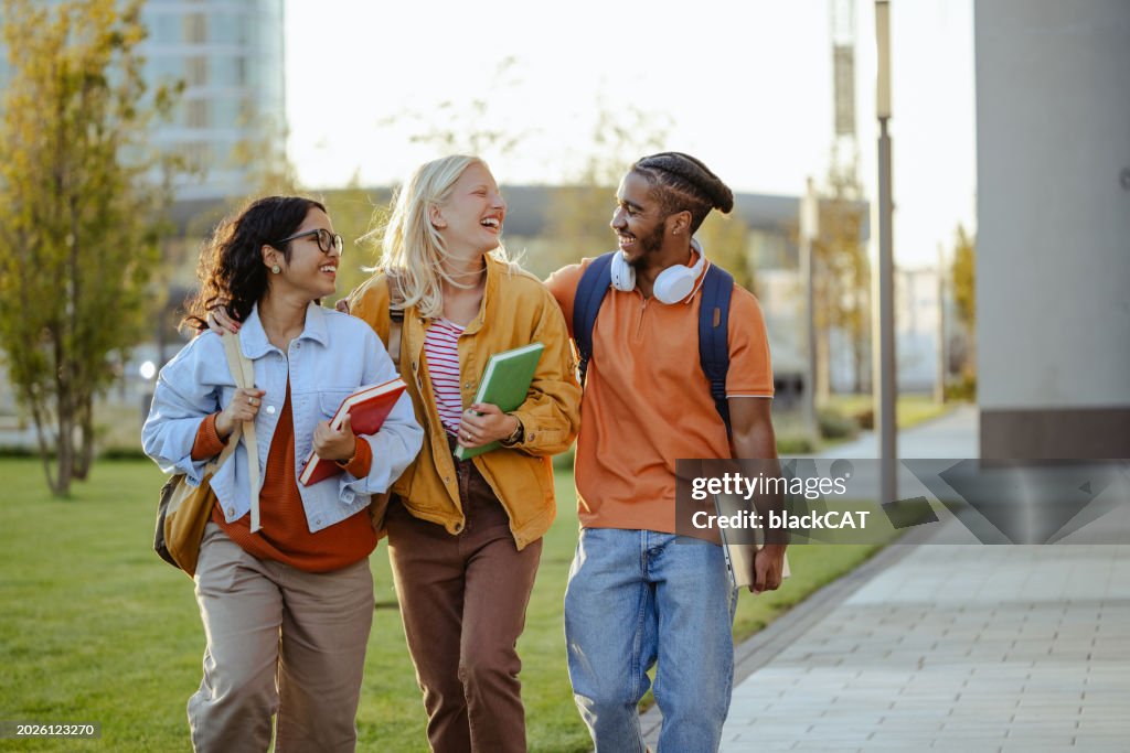 Students having good time together