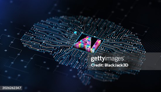 AI Processor Brain. Machine Learning - Digital Mind Technology Concept AI Processor Brain. Machine Learning - Digital Mind Technology Concept