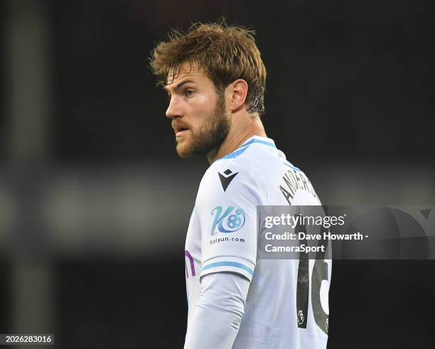 Crystal Palace's Joachim Andersen during the Premier League match between Everton FC and Crystal Palace at Goodison Park on February 19, 2024 in...