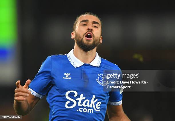 Everton's Dominic Calvert-Lewin during the Premier League match between Everton FC and Crystal Palace at Goodison Park on February 19, 2024 in...