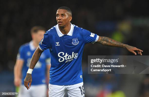 Everton's Ashley Young during the Premier League match between Everton FC and Crystal Palace at Goodison Park on February 19, 2024 in Liverpool,...