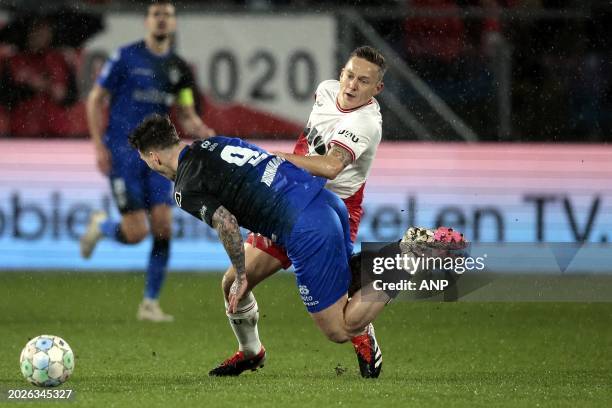 Jizz Hornkamp of Heracles Almelo, Jens Toornstra of FC Utrecht during the Dutch Eredivisie match between FC Utrecht and Heracles Almelo at...