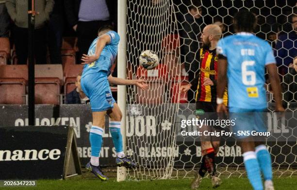 Dinfermline's Matty Todd hits the post during a cinch Championship match between Partick Thistle and Dunfermline at the Wyre Stadium at Firhill, on...