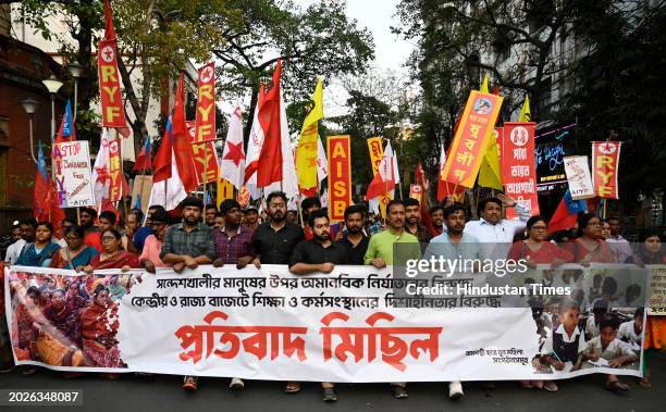 Members of different Left Youth Students Organizations staged protest against Trinamool Congress run State Government over violence against women at...