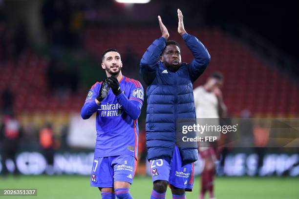 Orel MANGALA - 17 Said BENRAHMA during the Ligue 1 Uber Eats match between Football Club de Metz and Olympique Lyonnais at Stade Saint-Symphorien on...