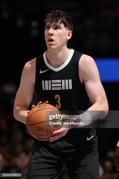 Jake LaRavia of the Memphis Grizzlies shoots a free throw during the game against the LA Clippers on February 23, 2024 at FedExForum in Memphis,...