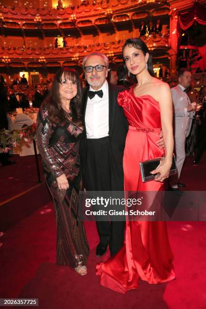 Christine Stumph, Wolfgang Stumph, Stephanie Stumph during the Semper Opera Ball 2024 at Semperoper on February 23, 2024 in Dresden, Germany.