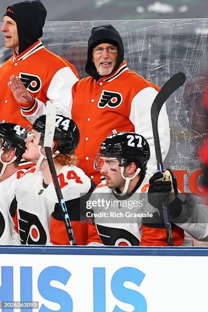 John Tortorella head coach of the Philadelphia Flyers during the 2024 Navy Federal Credit Union Stadium Series game against the New Jersey Devils at...