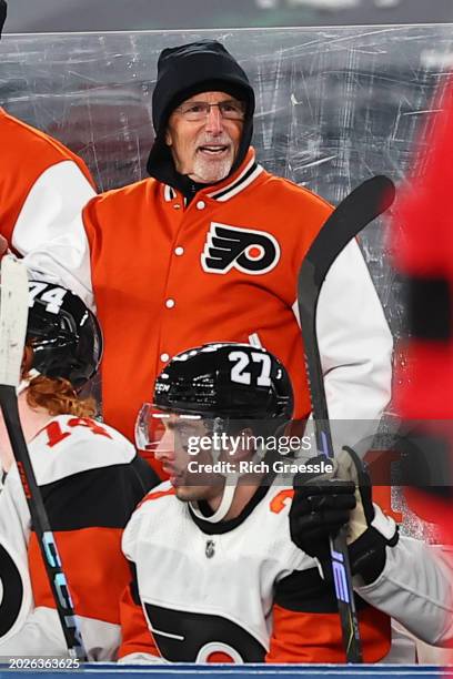 John Tortorella head coach of the Philadelphia Flyers during the 2024 Navy Federal Credit Union Stadium Series game against the New Jersey Devils at...