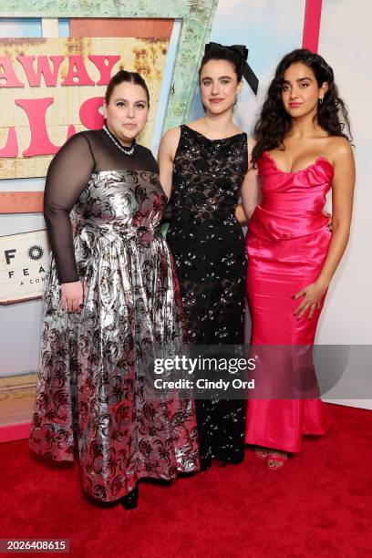 Beanie Feldstein, Margaret Qualley, and Geraldine Viswanathan attend the "Drive-Away Dolls" New York Premiere at AMC Lincoln Square Theater on...