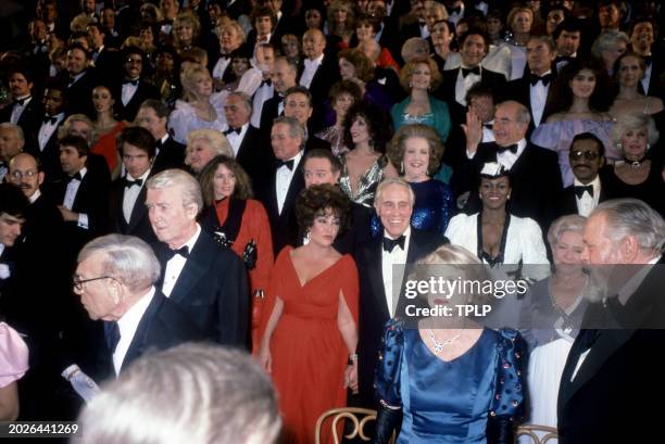 Assembled on stage of the Radio City Music Hall at the finale of the Night of 100 Stars Actors' Fund of America are the stars who participated,...