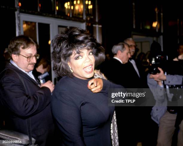 American talk show host Oprah Winfrey attends the American Museum of the Moving Image Awards Honoring Barbara Walters in New York, New York, March...