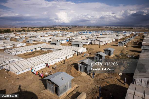 Camp for internally displaced people , inhabited by those who were displaced by the war in Tigray stands on the outskirts of the city of Mekelle on...